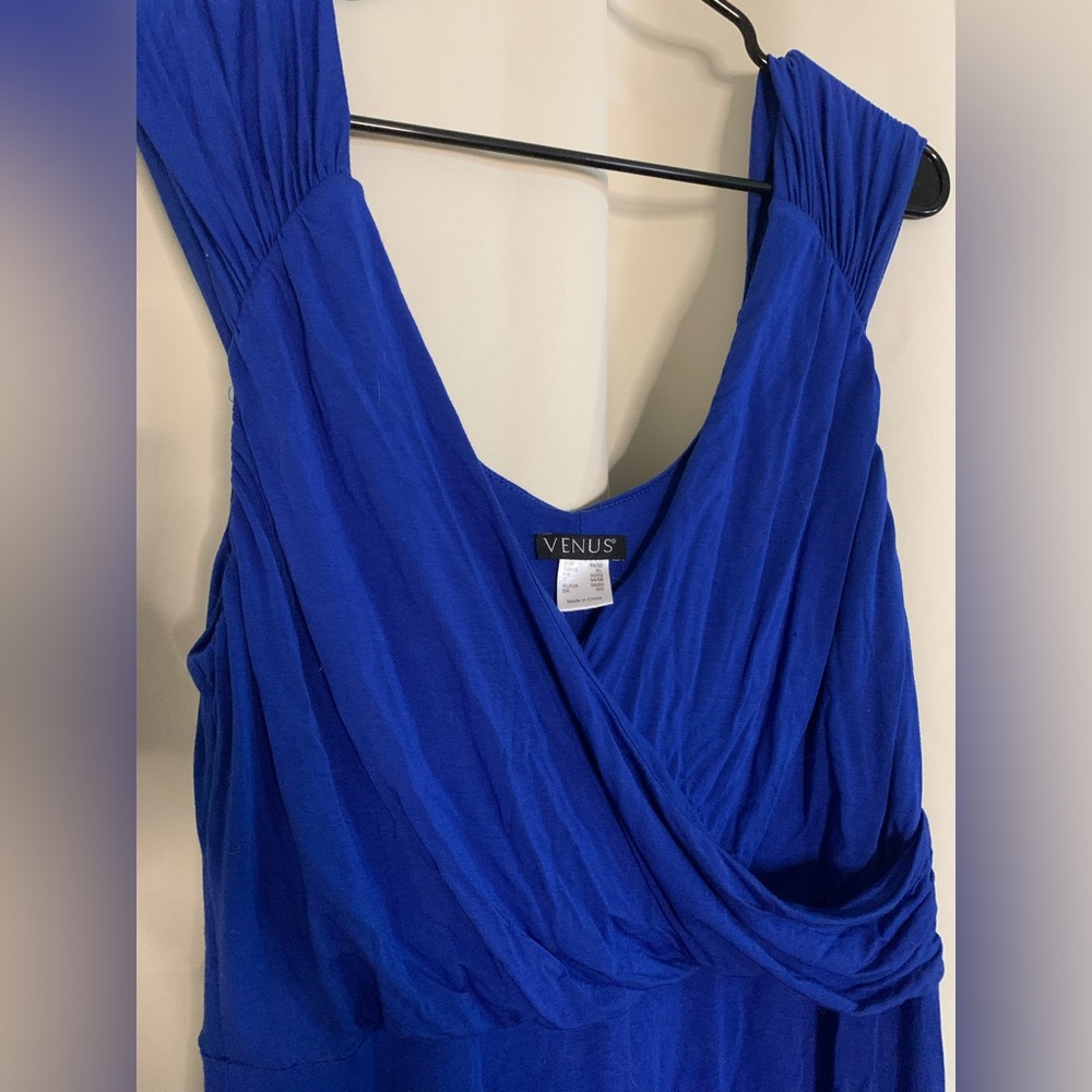 VENUS Blue Sleeveless Wrap Mini Dress - Picture 2 of 3